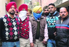 The two accused in the custody of Vigilance sleuths in Ludhiana on Monday