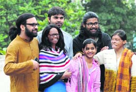 Acid attack victims along with the members of an NGO