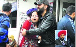 Grieving relatives of the deceased (inset)in Jalandhar on Monday. photos: PTI, Sarabjit Singh