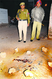 Policemen at the spot.