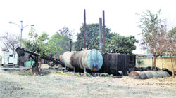 The lone hot-mix plant of the municipal corporation at Hambran Road in Ludhiana. Tribune Photo: Inderjeet Verma
