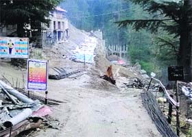 Construction work in progress at Beer Khana in Shimla
