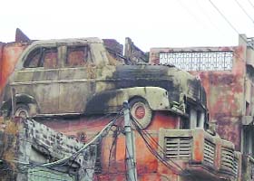 A view of the dilapidated Car Wali Kothi in Jalandhar