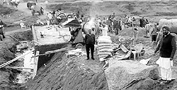 Construction of the Jagatpura bridge in progress