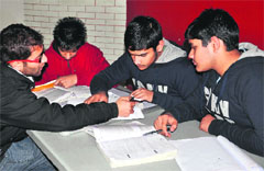 Students study at a counselling centre in Dehradun on Friday. A Tribune photograph 