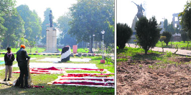 Madhan Lal Dhingra Park (and right) Jassa Singh Ramgarhia Park in a deplorable condition in Amritsar.