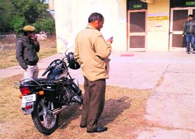 Policemen at the Sector 6 General Hospital in Panchkula