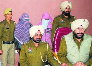 Accused in police custody in Ludhiana on Saturday.