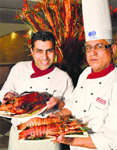 Chefs show their preparations at the Pan Asian Food Festival in Ludhiana on Saturday. 