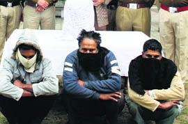 The drug smugglers in police custody