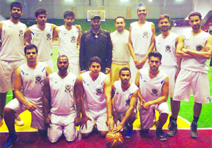 Panjab University cagers in a jubilant mood after securing the runners-up position in the All-India Inter-University Basketball Championship.