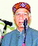 Rajya Sabha MP Shanta Kumar addresses BJP workers at Nurpur on Monday