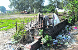 A park that has been turned into a dumping ground in the Industrial Area in Jalandhar. 