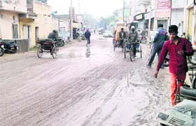 The road is in a pitiable condition at Jagraon. Residents’ pleas have fallen on deaf ears