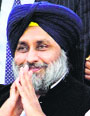 Deputy CM Sukhbir Badal in Jalandhar on Monday. Tribune photo: Sarabjit Singh