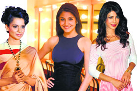 (L-R) Kangana Ranaut, Anushka Sharma and Priyanka Chopra are believed to have undergone corrective surgeries