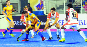Lancers Prabodh Tirkey in action on Tuesday