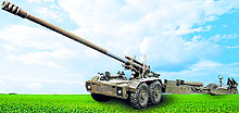 The 155 mm Bharat-52 gun developed by Kalyani Group