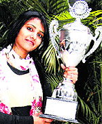 Shehnaaz with her runners-up trophy