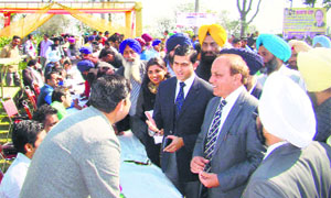 Jagraon MLA SR Kaler and Ludhiana Deputy Commissioner Rajat Aggarwal interact with job aspirants in Jagraon on Thursday.