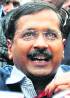 Delhi CM Arvind Kejriwal addresses mediapersons in New Delhi on Thursday. PTI
