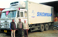 This air-conditioned trailer laden with kinnows has left for Pune from Abohar. The consignment is to be delivered in Dubai