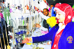 Visitors at a stall during the Chandikrit fair in Chandigarh on Friday. Tribune Photo: S Chandan