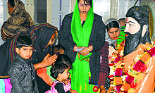 Devotees pay tributes to Guru Ravidas on his birth anniversary in Ludhiana on Friday