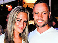 Oscar Pistorius with Reeva Steenkamp in Johannesburg, less than three weeks before she was killed