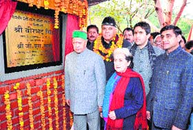 Chief Minister Virbhadra Singh lays the foundation stone of the Government Engineering College at Nagrota Bagwan in Dharamsala on Saturday