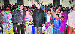 The bonded labourers who were freed from a brick-klin in Sigri village, Jalandhar, on Saturday