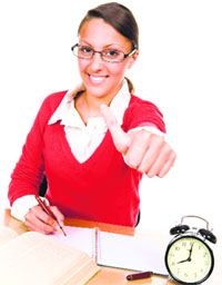 Make a realistic schedule; you can't spend 16 hours a day studying