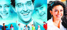 Hansika Motwani (right) acted as a child star with Hrithik Roshan and Preity Zinty in Koi Mil Gaya