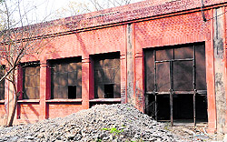 The view of the building wall of TB Hospital