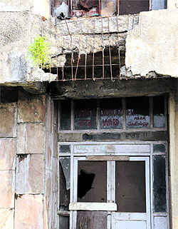 The main entrance to the cardiology ward of Guru Nanak Dev Hospital (below) in Amritsar