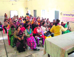 A legal awareness camp for women organised by RLEK in collaboration with the National Commission for Women at Bhagwanpur in Haridwar district on Sunday.