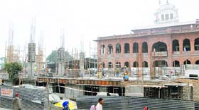 The langar hall under construction at the Golden Temple complex in Amritsar