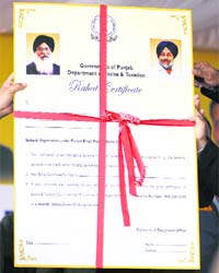 A Rahat certificate