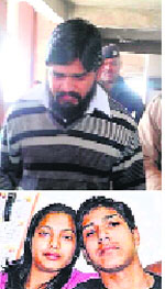 The convict, Rahul; and below a file photo of the victims, Kavita Sahu and Gaurang
