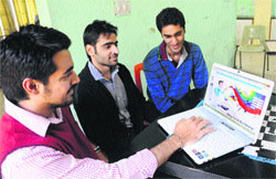 Kunaal Satija, Harman Bajaj and Hardik Dhamija have developed a website for students of the tricity. Tribune Photo: Manoj Mahajan