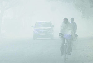 It remained foggy in many parts of Ludhiana on Monday.