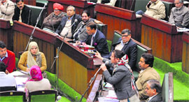 Minister for Social Welfare Sakina Itoo in the Assembly in Jammu on Tuesday.