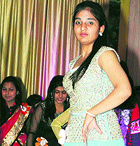 A student of St Soldiers School participates in a modelling show during a farewell party in Jalandhar on Tuesday