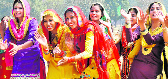 Artistes perform during the opening ceremony of the sports meet in Chandigarh on Wednesday. Tribune Photo: Manoj Mahajan