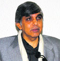 Delhi University Vice-Chancellor Prof Dinesh Singh during a colloquium at Panjab University. Tribune Photo: S Chandan