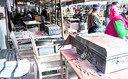 Empty court premises during the boycott by advocates in Dehradun on Wednesday