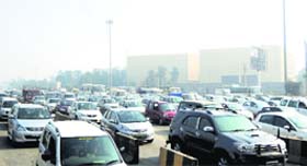 While the Delhi-Gurgaon expressway (above) has eight lanes, the three major roads that cater to the Delhi-bound traffic are four to six lane wide, which could result in bottlenecks at crucial points
