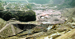 A view of the Kol Dam situated on the border of Mandi and Bilaspur districts