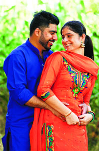 A couple at a pre-wedding shoot