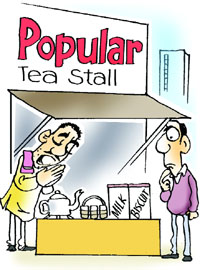 No, I am not with any party. You have to pay for the tea.